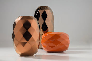 Cut Vase Glossy - Green Gold